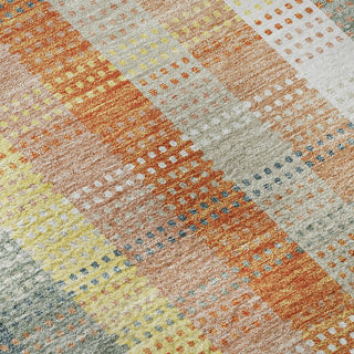 Piper Looms Mayfield Plaid AMF966 Peach Machine Washable Area Rug Swatch Image