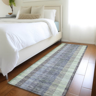 Piper Looms Mayfield Plaid AMF966 Pewter Machine Washable Area Rug Runner Lifestyle Image Feature