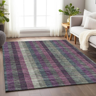 Piper Looms Mayfield Plaid AMF966 Plum Machine Washable Area Rug Lifestyle Image Feature