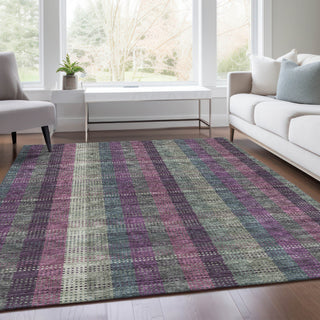 Piper Looms Mayfield Plaid AMF966 Plum Machine Washable Area Rug Lifestyle Image Feature