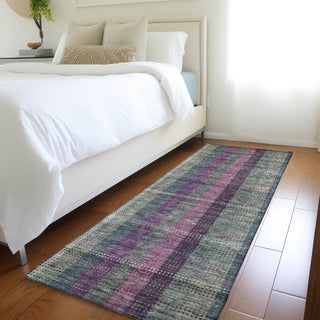 Piper Looms Mayfield Plaid AMF966 Plum Machine Washable Area Rug Runner Lifestyle Image Feature