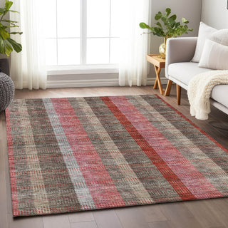 Piper Looms Mayfield Plaid AMF966 Red Machine Washable Area Rug Lifestyle Image Feature