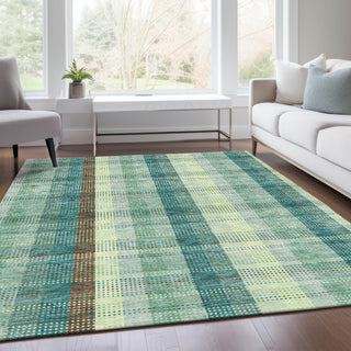 Piper Looms Mayfield Plaid AMF966 Sage Machine Washable Area Rug Lifestyle Image Feature