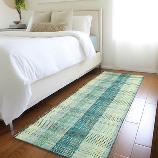 Piper Looms Mayfield Plaid AMF966 Sage Machine Washable Area Rug Runner Lifestyle Image Feature