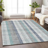 Piper Looms Mayfield Plaid AMF966 Silver Machine Washable Area Rug Lifestyle Image Feature