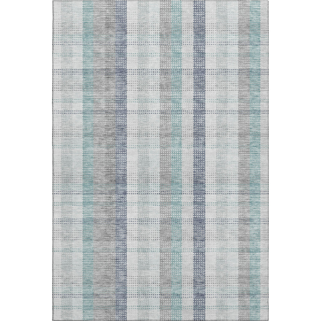 Piper Looms Mayfield Plaid AMF966 Silver Machine Washable Area Rug main image
