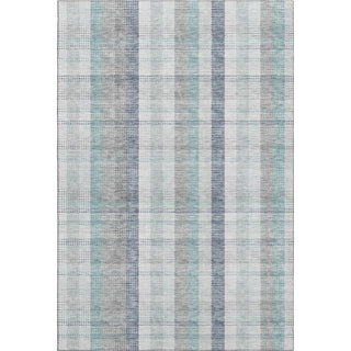 Piper Looms Mayfield Plaid AMF966 Silver Machine Washable Area Rug main image