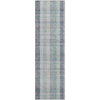 Piper Looms Mayfield Plaid AMF966 Silver Machine Washable Area Rug Runner Main Image
