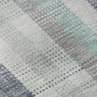 Piper Looms Mayfield Plaid AMF966 Silver Machine Washable Area Rug Swatch Image