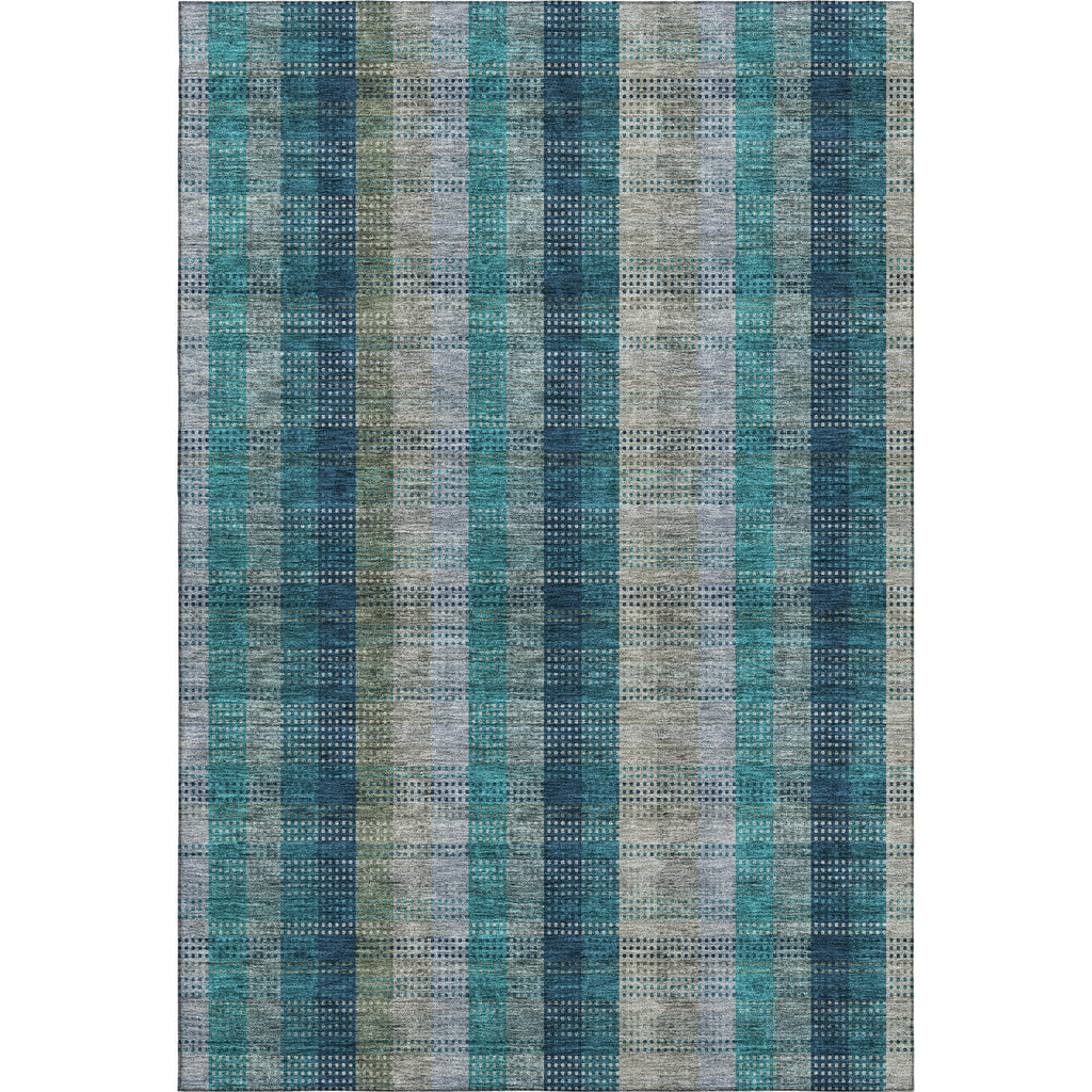 Piper Looms Mayfield Plaid AMF966 Teal Machine Washable Area Rug main image