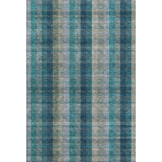 Piper Looms Mayfield Plaid AMF966 Teal Machine Washable Area Rug main image