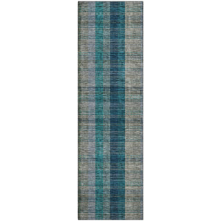 Piper Looms Mayfield Plaid AMF966 Teal Machine Washable Area Rug Runner Main Image