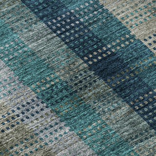 Piper Looms Mayfield Plaid AMF966 Teal Machine Washable Area Rug Swatch Image