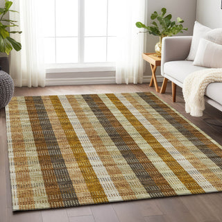Piper Looms Mayfield Plaid AMF966 Wheat Machine Washable Area Rug Lifestyle Image Feature