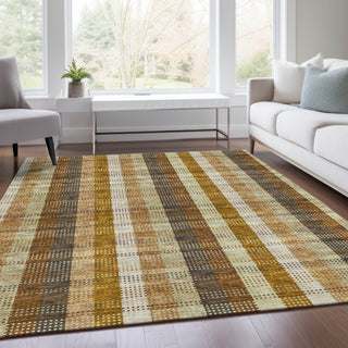 Piper Looms Mayfield Plaid AMF966 Wheat Machine Washable Area Rug Lifestyle Image Feature