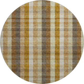 Piper Looms Mayfield Plaid AMF966 Wheat Machine Washable Area Rug Round Main Image