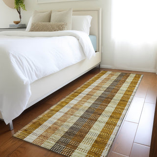 Piper Looms Mayfield Plaid AMF966 Wheat Machine Washable Area Rug Runner Lifestyle Image Feature