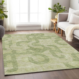 Piper Looms Mayfield Geometric AMF967 Aloe Machine Washable Area Rug Lifestyle Image Feature
