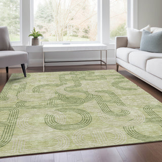 Piper Looms Mayfield Geometric AMF967 Aloe Machine Washable Area Rug Lifestyle Image Feature