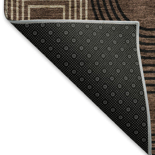 Piper Looms Mayfield Geometric AMF967 Chocolate Machine Washable Area Rug Backing Image