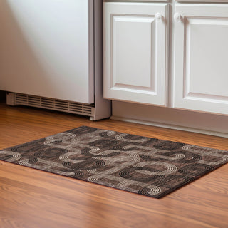 Piper Looms Mayfield Geometric AMF967 Chocolate Machine Washable Area Rug Scatter Lifestyle Image Feature