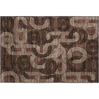 Piper Looms Mayfield Geometric AMF967 Chocolate Machine Washable Area Rug Scatter Main Image