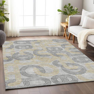 Piper Looms Mayfield Geometric AMF967 Gray Machine Washable Area Rug Lifestyle Image Feature