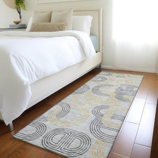 Piper Looms Mayfield Geometric AMF967 Gray Machine Washable Area Rug Runner Lifestyle Image Feature
