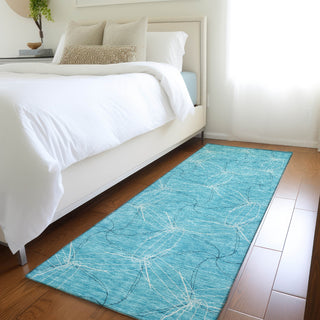 Piper Looms Mayfield Geometric AMF968 Aqua Machine Washable Area Rug Runner Lifestyle Image Feature