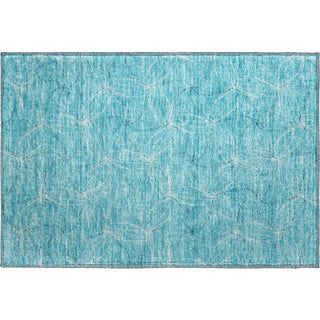 Piper Looms Mayfield Geometric AMF968 Aqua Machine Washable Area Rug Scatter Main Image