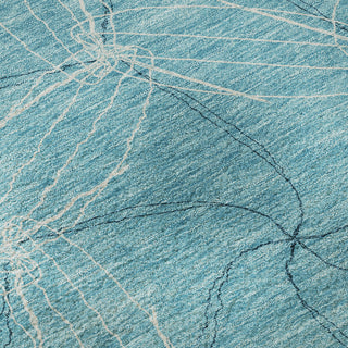 Piper Looms Mayfield Geometric AMF968 Aqua Machine Washable Area Rug Swatch Image