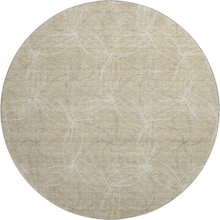 Piper Looms Mayfield Geometric AMF968 Beige Machine Washable Area Rug Round Main Image