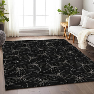 Piper Looms Mayfield Geometric AMF968 Black Machine Washable Area Rug Lifestyle Image Feature