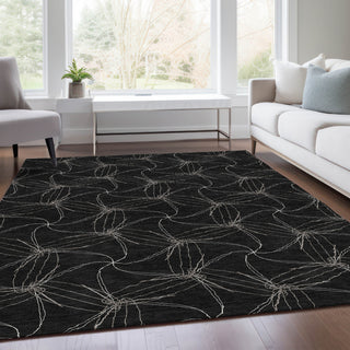 Piper Looms Mayfield Geometric AMF968 Black Machine Washable Area Rug Lifestyle Image Feature