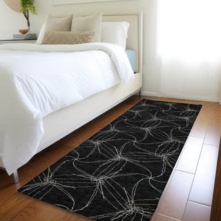 Piper Looms Mayfield Geometric AMF968 Black Machine Washable Area Rug Runner Lifestyle Image Feature