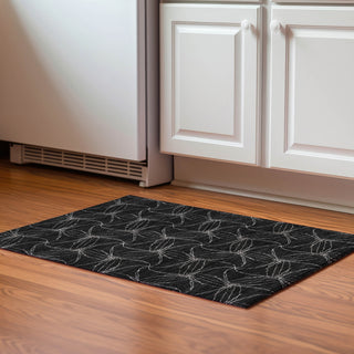 Piper Looms Mayfield Geometric AMF968 Black Machine Washable Area Rug Scatter Lifestyle Image Feature
