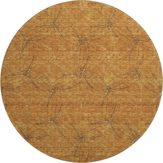 Piper Looms Mayfield Geometric AMF968 Copper Machine Washable Area Rug Round Main Image