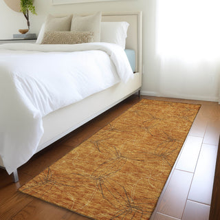 Piper Looms Mayfield Geometric AMF968 Copper Machine Washable Area Rug Runner Lifestyle Image Feature