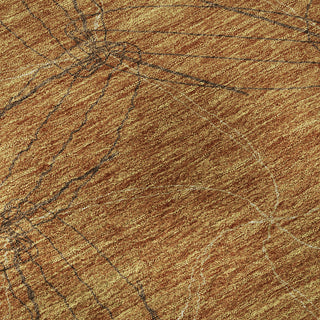 Piper Looms Mayfield Geometric AMF968 Copper Machine Washable Area Rug Swatch Image
