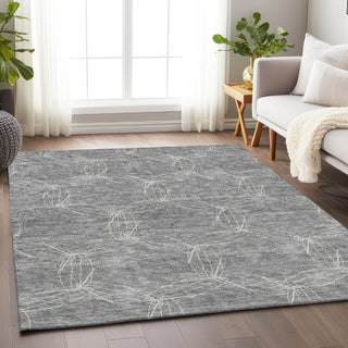 Piper Looms Mayfield Geometric AMF968 Gray Machine Washable Area Rug Lifestyle Image Feature