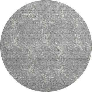 Piper Looms Mayfield Geometric AMF968 Gray Machine Washable Area Rug Round Main Image