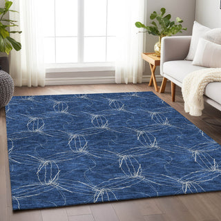 Piper Looms Mayfield Geometric AMF968 Navy Machine Washable Area Rug Lifestyle Image Feature