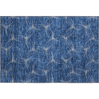 Piper Looms Mayfield Geometric AMF968 Navy Machine Washable Area Rug Scatter Main Image