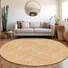 Piper Looms Mayfield Geometric AMF968 Peach Machine Washable Area Rug Round Lifestyle Image Feature