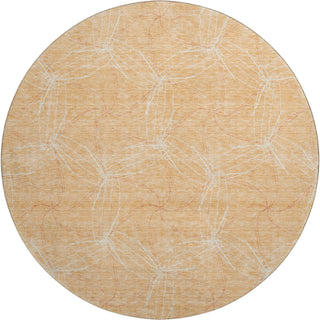Piper Looms Mayfield Geometric AMF968 Peach Machine Washable Area Rug Round Main Image