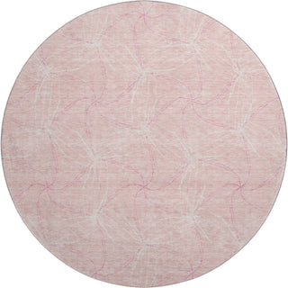 Piper Looms Mayfield Geometric AMF968 Pink Machine Washable Area Rug Round Main Image