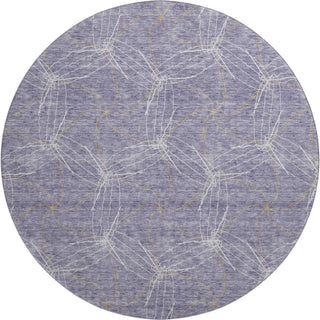 Piper Looms Mayfield Geometric AMF968 Purple Machine Washable Area Rug Round Main Image
