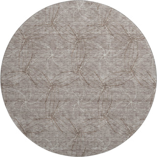 Piper Looms Mayfield Geometric AMF968 Taupe Machine Washable Area Rug Round Main Image
