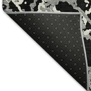 Piper Looms Mayfield Abstract AMF969 Black Machine Washable Area Rug Backing Image