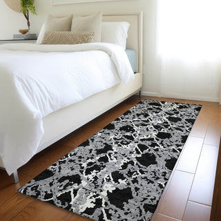 Piper Looms Mayfield Abstract AMF969 Black Machine Washable Area Rug Runner Lifestyle Image Feature